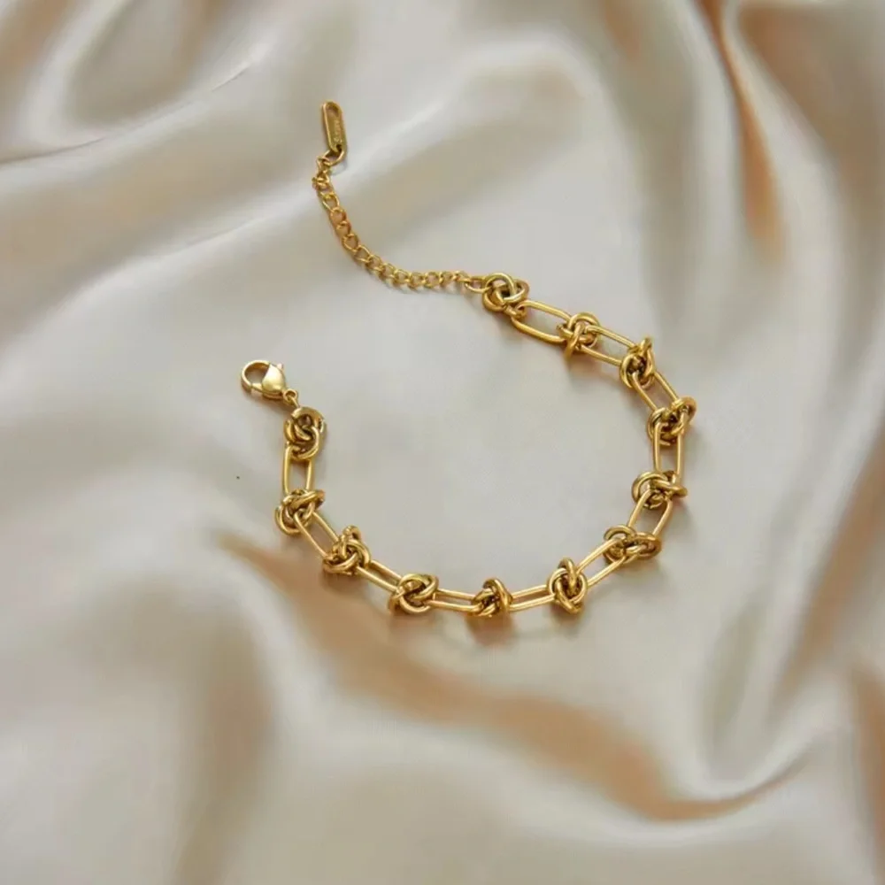 New! Gold Chain Necklace Necklace Bracelet Set - Picture 3 of 3
